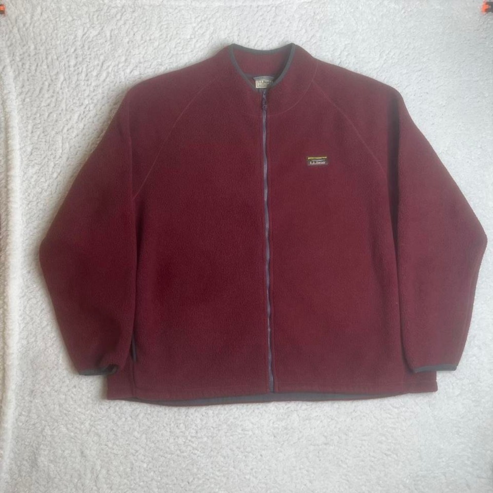 Vintage L.L. Bean‎ men's red full zip Katahdin jacket sweater preppy soft xxl